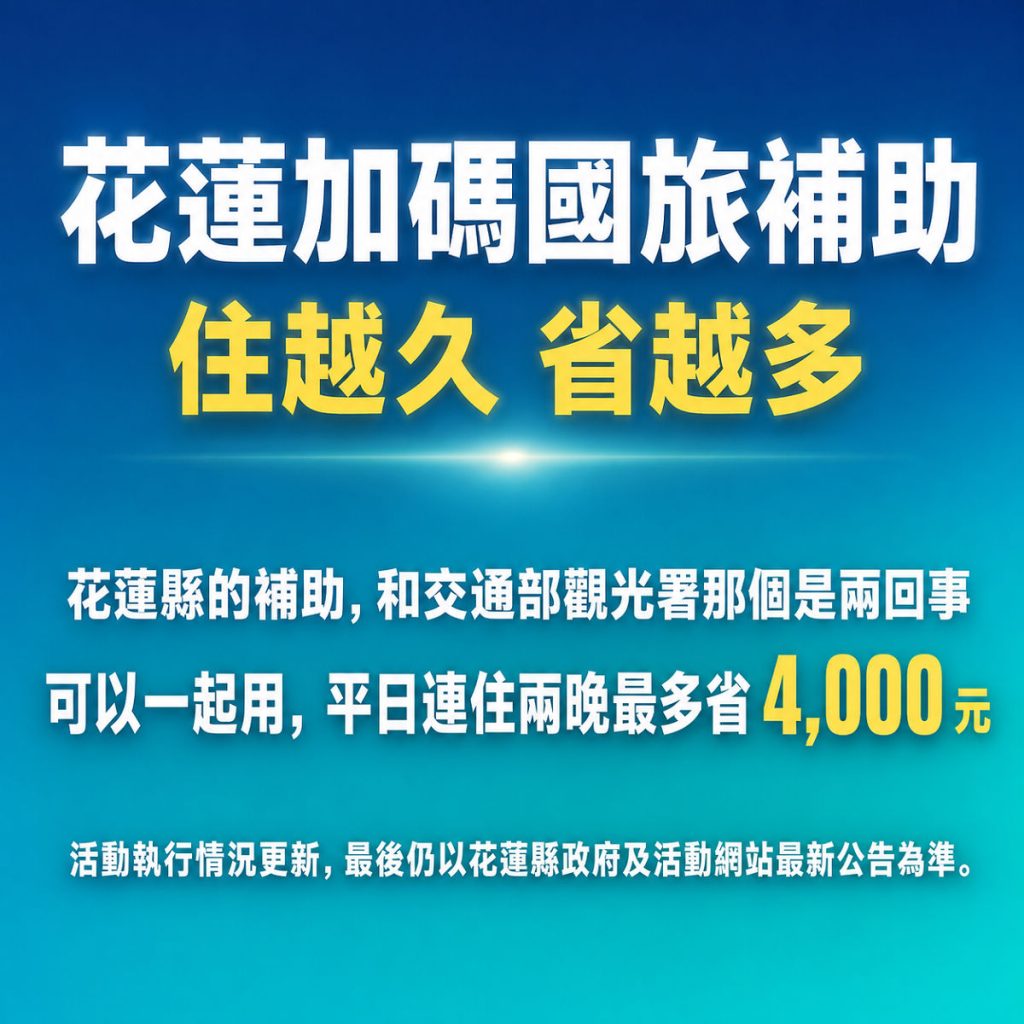 花蓮民宿房間窗外可見太魯閣山景,說明花蓮加碼補助適用的合作旅宿環境